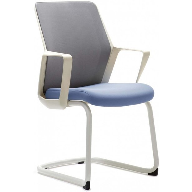 Supporting image for Y610805 - Mesh Back Cantilever Chair - White Frame