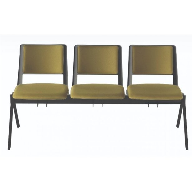 Supporting image for Peak 3 Seater bench with upholstered seat & back