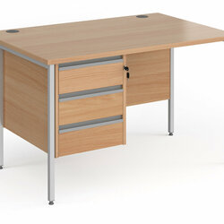 Supporting image for  Teacher's Desk - Single Pedestal H Frame - 1200mm