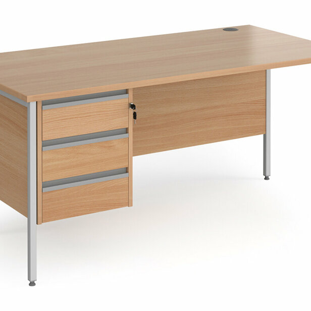 Supporting image for Teacher's Desk - Single Pedestal H Frame - 1600mm